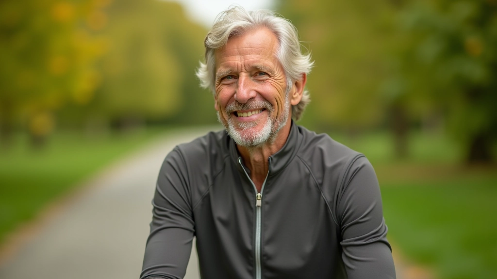 Portrait of cycling guide, man in athletic wear, confident expression, outdoor setting