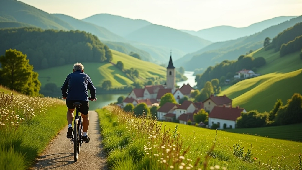 Historic village nestled in the Ohře valley surrounded by rolling green hills and peaceful landscape